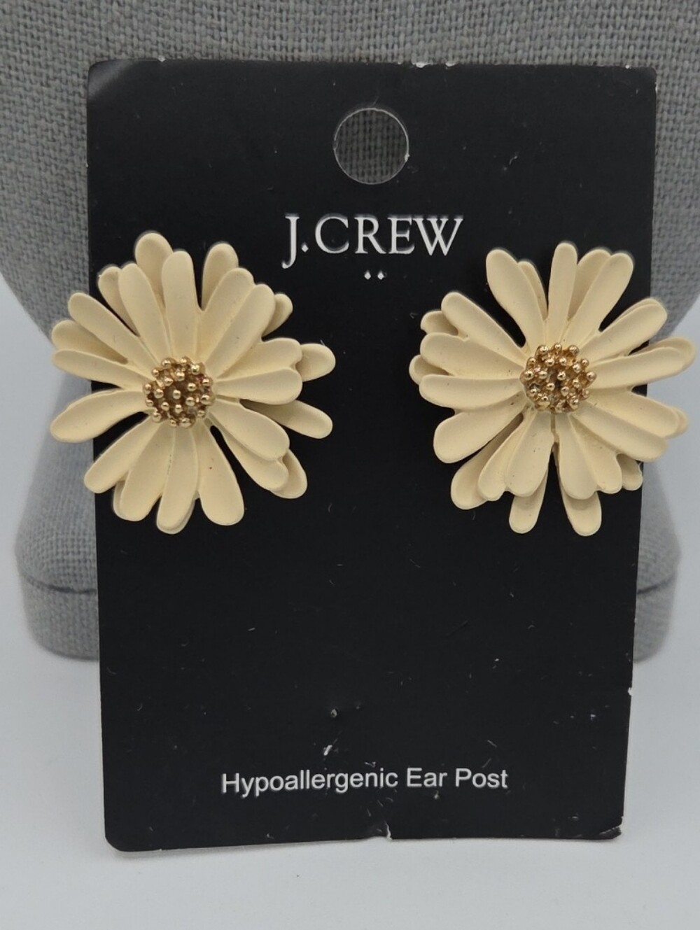 5 for $25! J.Crew Factory Cream Floral Daisy Post Earrings with Gold Centers